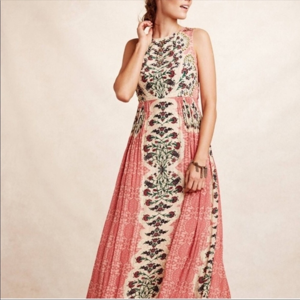 Anthropologie Bhanuni Botanical maxi dress